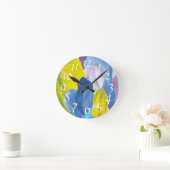 偽インディゴIII ラウンド壁時計 (ホーム)