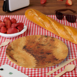 偽ウォルナット バーエル パターン ペーパープレート