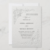 偽エンボス加工の花柄結婚式招待状 招待状 (正面)