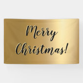 偽ゴールドの楽しいおしゃれなクリスマス フェスティブ スタイリッシュなクリスマス 横断幕 (横)
