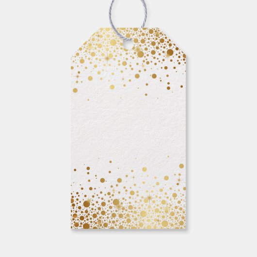 偽ゴールド箔のコンフェッティドット 結婚式のお礼 ギフトタグ (裏面)
