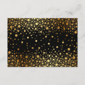 偽ゴールド箔のコンフェッティ ウェディング レセプション カード (裏面)
