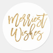 偽ゴールド箔の最も幸せな願い ラウンドシール (正面)