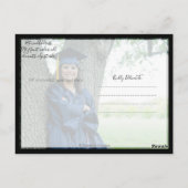 偽ゴールド おしゃれなスクリプト 卒業 ありがとう ポストカード (裏面)