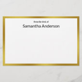 偽ゴールド ホワイト ブラック あなたの名前の机から 便箋 (正面)