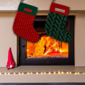 偽スウェーター編みカスタムネーム スモールクリスマスストッキング