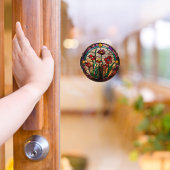 偽ステンドグラス丸型花園ステッカー シール