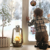 偽ステンドグラス丸型花園ステッカー シール