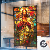 偽ステンドグラス イエスの聖餐 ウィンドウサイン (カフェ窓)