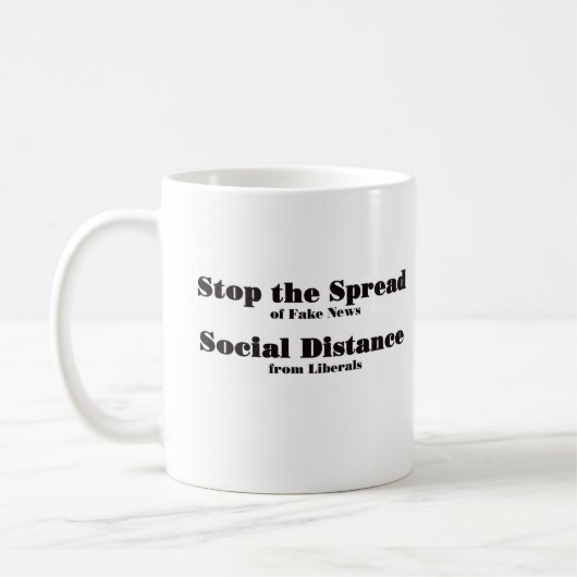 偽ストップニュースの広がり コーヒーマグカップ (左)