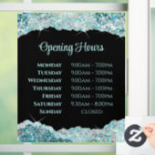 偽ターコイズグリッター営業時間窓用ステッカー ウィンドウサイン (ホーム)