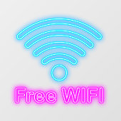 偽ネオン フリーWi-Fi コーヒー ドーナツ ショップ ビジネス ウィンドウサイン (シート)