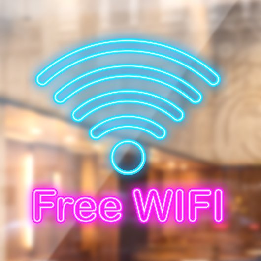 偽ネオン フリーWi-Fi コーヒー ドーナツ ショップ ビジネス ウィンドウサイン (シート2)