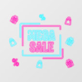 偽ネオン メガセール 事業 ウィンドウサイン (シート)