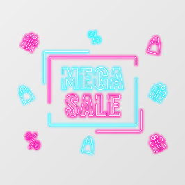 偽ネオン メガセール 事業 ウィンドウサイン