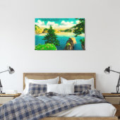 偽パスブリッジ,フィダルゴとウィドビー島 キャンバスプリント (インサイチュ (寝室))