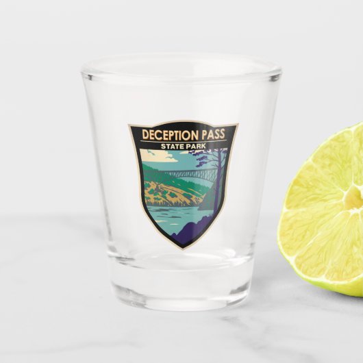 偽パス州パークブリッジワシントンバッジ ショットグラス (正面)