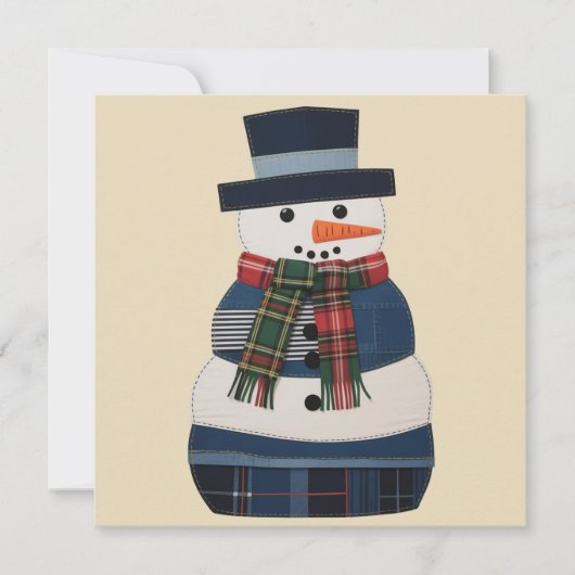 偽パッチワーク雪だるま ホリデー クリスマス (正面)