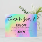 偽ホログラフィックサンクスハートメディア挿入 招待状 (スタンド正面)