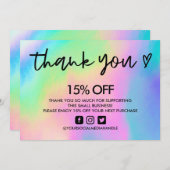 偽ホログラフィックサンクスハートメディア挿入 招待状 (正面/裏面)