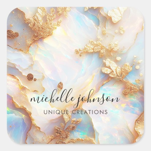 偽ホログラフィック イリデセント オパール クリスタル クリエイティブ スクエアシール (正面)