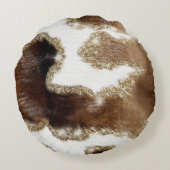 偽モダンモノグラムの銀付き牛革パターン ラウンドクッション (裏面)