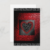 偽ルビーレザー ヴァリンティン ラ lace 招待状 (正面/裏面)