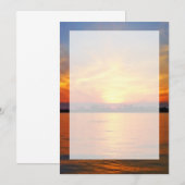 偽ヴェラムオーバー付きのオーションサンセットウェディング (正面/裏面)