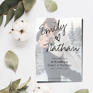 偽ヴェラム効果の写真 ウェディング セーブ・ザ・デート マグネット招待状