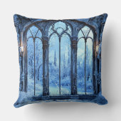 偽凍っていの窓の風景 クッション (裏面)