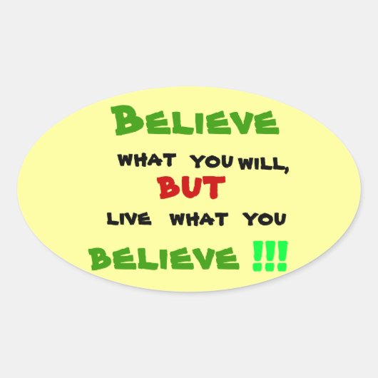 偽善者になるな 楕円形シール (正面)