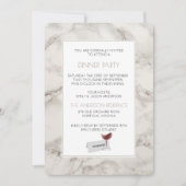 偽大理石石膏モダンなディナーパーティーの招待状 招待状 (正面)