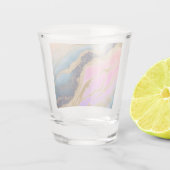 偽大理石 ネイビー アクア ピンク ゴールド ギフトバッグ ショットグラス (裏面)