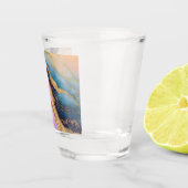 偽大理石 ネイビー アクア ピンク ゴールド ギフトバッグ ショットグラス (右)