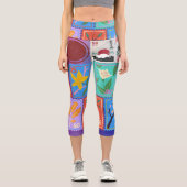 偽最高傑作ランダムスタンプコラージコレクション カプリレギンス (正面)