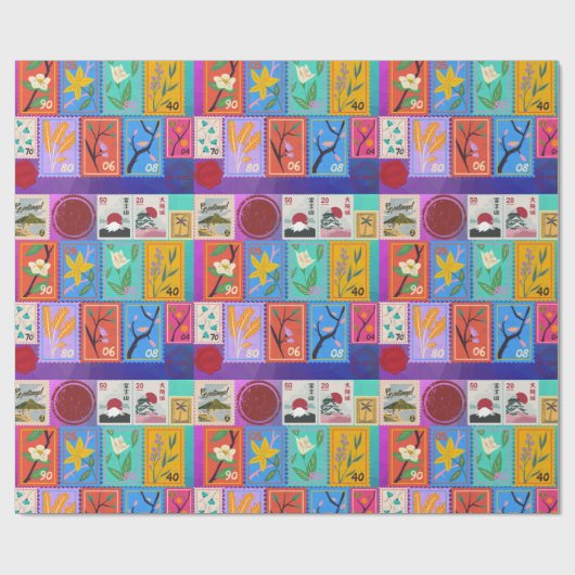 偽最高傑作ランダムスタンプコラージコレクション ラッピングペーパー (フラット)