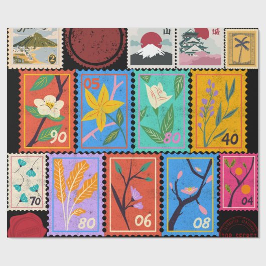 偽最高傑作ランダムスタンプコラージコレクション ラッピングペーパー (フラット)