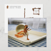 偽歯の走遠くにドングリの小妖精や小人 ポストカード (正面/裏面)