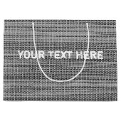 偽物のグレー生地カスタムテキストギフトバッグ ラージペーパーバッグ (正面)