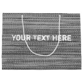 偽物のグレー生地カスタムテキストギフトバッグ ラージペーパーバッグ (裏面)