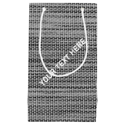 偽物のグレー生地 ギフトバッグ  - オーダーメイドの名前テキスト付き (正面)