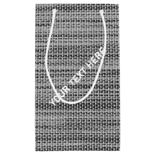 偽物のグレー生地 ギフトバッグ  - オーダーメイドの名前テキスト (裏面)