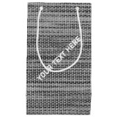 偽物のグレー生地 ギフトバッグ  - オーダーメイドの名前テキスト (正面)