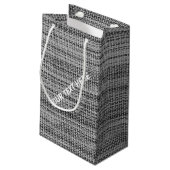 偽物のグレー生地 ギフトバッグ - オーダーメイドの名前テキスト (裏面アングル)