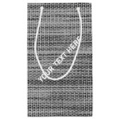 偽物のグレー生地 ギフトバッグ  - カスタムテキスト名 (裏面)