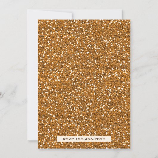 偽物のゴールドの花と蝶の1歳の誕生日パーティー 招待状 (裏面)