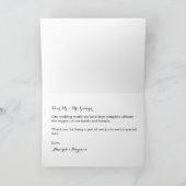 偽物のゴールドグリッター スクリプト 結婚式 お礼カード サンキューカード (内部)