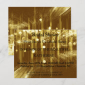 偽物のゴールドグリッター ファブコンフェッティ スパークル ドット 招待状 (正面/裏面)