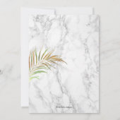 偽物のゴールドパーム+大理石の結婚式 案内状 (裏面)