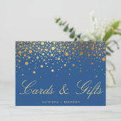 偽物のゴールドホイルの紙吹雪が付いたエレガントなカード＆ギフトのサイン (スタンド正面)